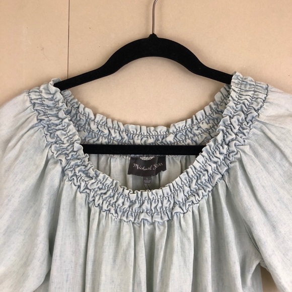 Michael Stars Smocked Off the Shoulder Shift Dress - Picture 3 of 7